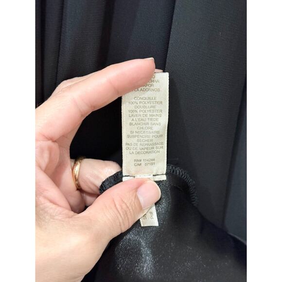 Eliza J Embellished Halter Neck Tiered Fit & Flare Chiffon Gown Black Women's 14 - Picture 5 of 5